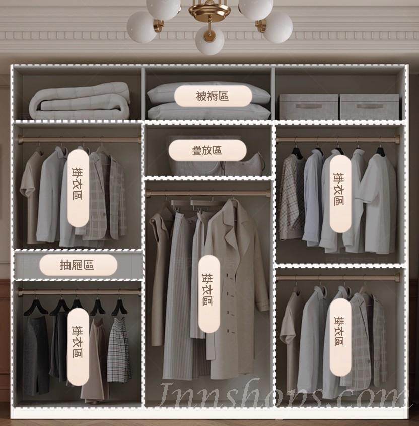 奶油風衣櫃 小戶型家用櫃子 置物大衣櫃*80cm/120cm/160cm/200cm/240cm (IS9449)
