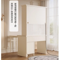 法式奶油風 實木書桌附書櫃 轉角書桌椅組合高級 學習桌電腦桌*110cm (IS9448)