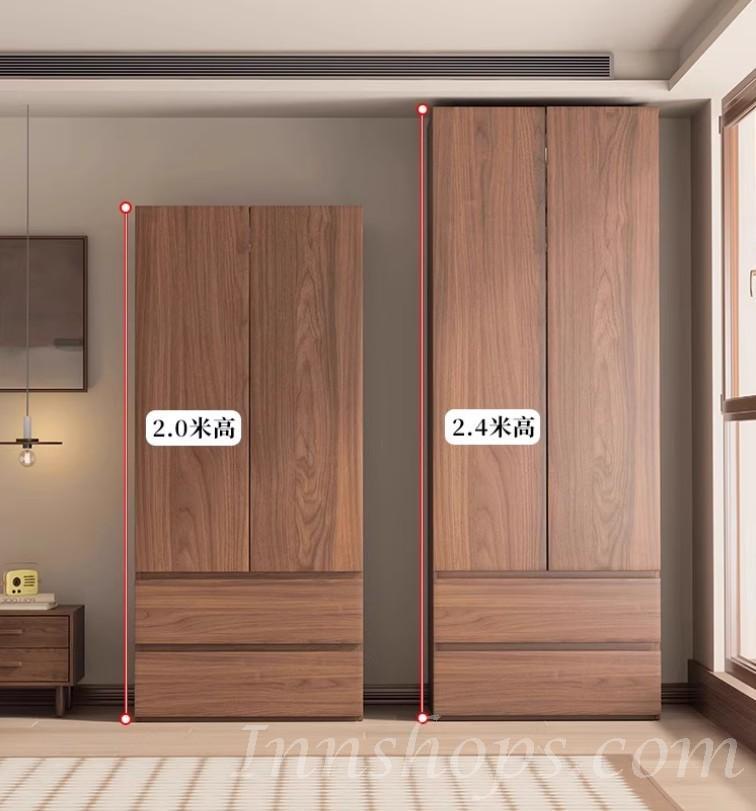 北歐衣櫃 胡桃色 衣櫃 多功能 儲物櫃組合衣櫃*60cm/80cm/120cm/140cm/160cm/180cm/200cm/220cm/240cm (IS9450)