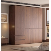 北歐衣櫃 胡桃色 衣櫃 多功能 儲物櫃組合衣櫃*60cm/80cm/120cm/140cm/160cm/180cm/200cm/220cm/240cm (IS9450)