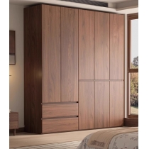 北歐衣櫃 胡桃色 衣櫃 多功能 儲物櫃組合衣櫃*60cm/80cm/120cm/140cm/160cm/180cm/200cm/220cm/240cm (IS9450)