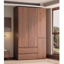 北歐衣櫃 胡桃色 衣櫃 多功能 儲物櫃組合衣櫃*60cm/80cm/120cm/140cm/160cm/180cm/200cm/220cm/240cm (IS9450)
