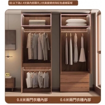 北歐衣櫃 胡桃色 衣櫃 多功能 儲物櫃組合衣櫃*60cm/80cm/120cm/140cm/160cm/180cm/200cm/220cm/240cm (IS9450)