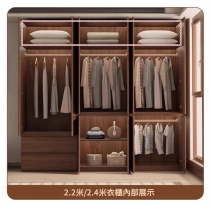 北歐衣櫃 胡桃色 衣櫃 多功能 儲物櫃組合衣櫃*60cm/80cm/120cm/140cm/160cm/180cm/200cm/220cm/240cm (IS9450)