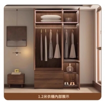 北歐衣櫃 胡桃色 衣櫃 多功能 儲物櫃組合衣櫃*60cm/80cm/120cm/140cm/160cm/180cm/200cm/220cm/240cm (IS9450)