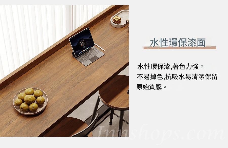 窗台吧台桌 簡約實木長條桌靠窗窄桌 靠牆高低腳桌椅*100cm/120cm/140cm/160cm/180cm/200cm/220cm/240cm (IS9454)