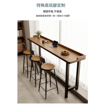 窗台吧台桌 簡約實木長條桌靠窗窄桌 靠牆高低腳桌椅*100cm/120cm/140cm/160cm/180cm/200cm/220cm/240cm (IS9454)