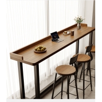 窗台吧台桌 簡約實木長條桌靠窗窄桌 靠牆高低腳桌椅*100cm/120cm/140cm/160cm/180cm/200cm/220cm/240cm (IS9454)