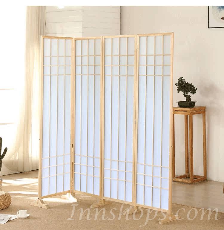 日式屏風  隔間書房店鋪 移動擋板折疊遮擋玄關家用酒店*180cm/200cm (IS9458)